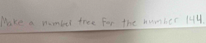 Make a number tree for the number 144.