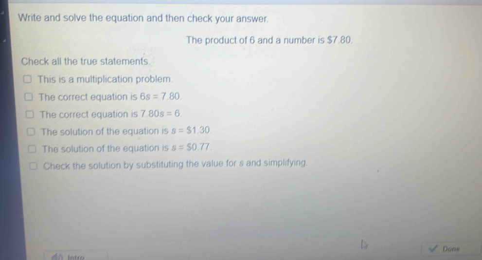 Solved: Write and solve the equation and then check your answer. The ...