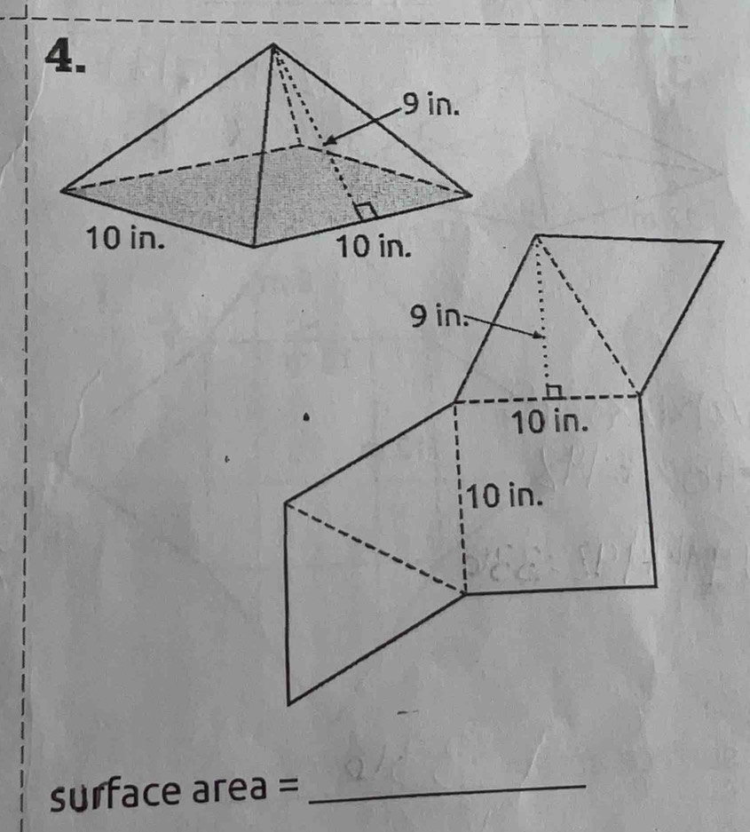 surface area =_