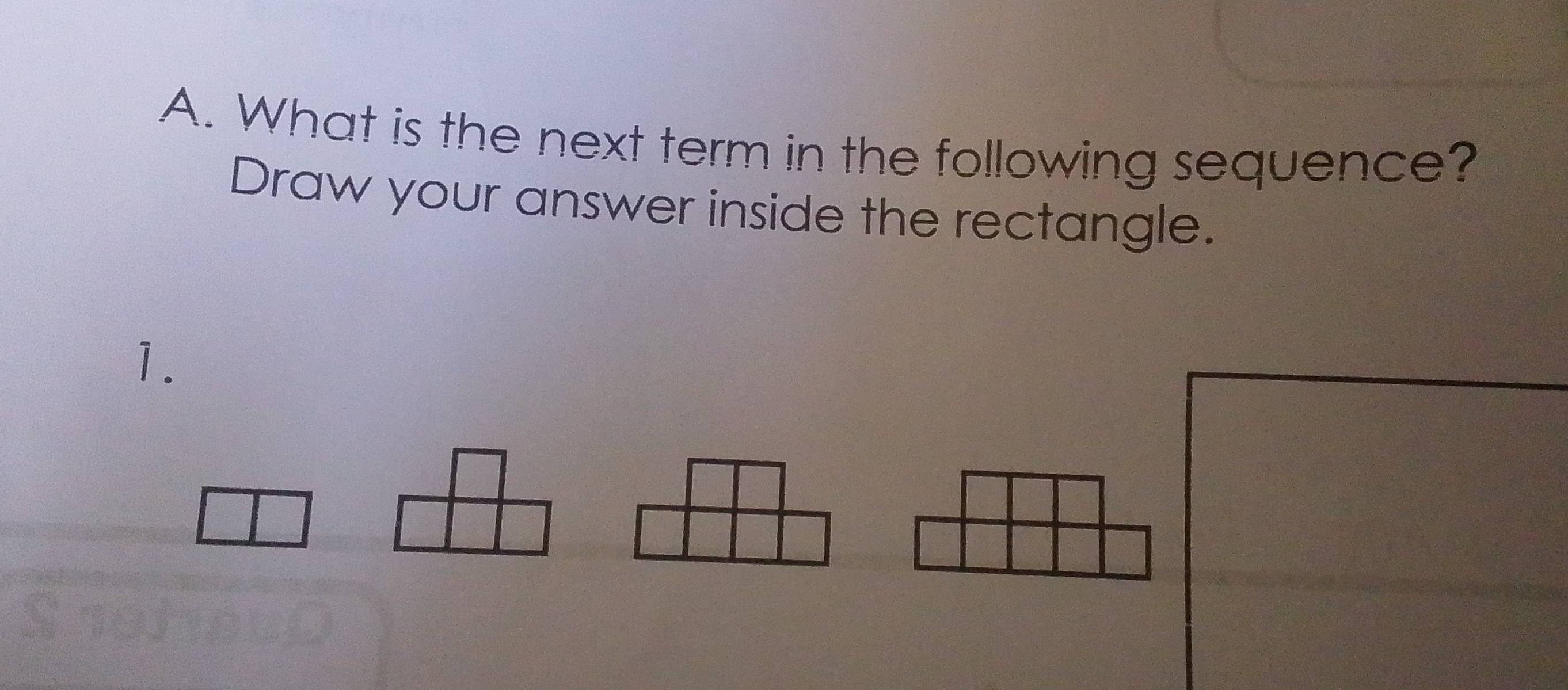 Solved: What is the next term in the following sequence? Draw your ...