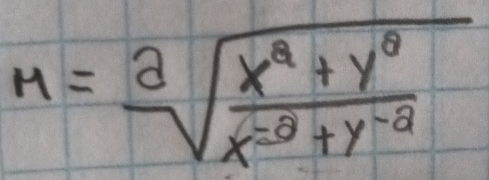 M=sqrt[3](frac x^9+y^0)x^(-9)+y^(-9)