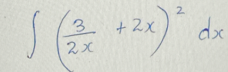 ∈t ( 3/2x +2x)^2dx