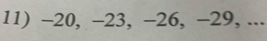 -20, -23, -26, -29, ...