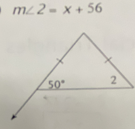 m∠ 2=x+56