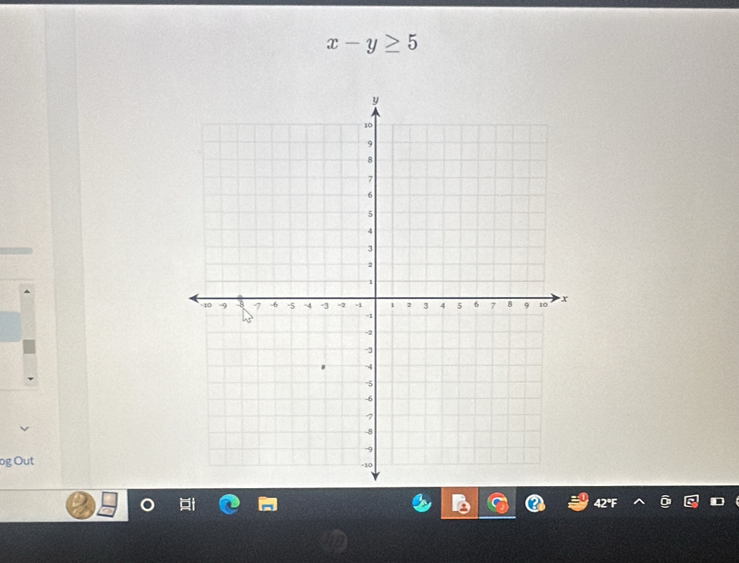 x-y≥ 5
og Out