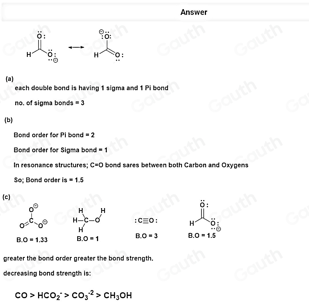 Solved: Draw the resonance forms for the formate ion, HCO_2^(- (C is ...