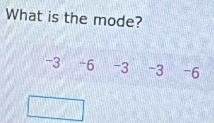 What is the mode?
-3 -6 -3 -3 -6