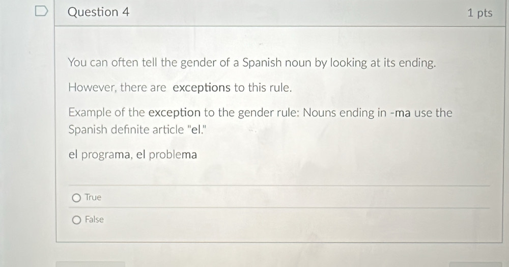 Solved: You can often tell the gender of a Spanish noun by looking at ...