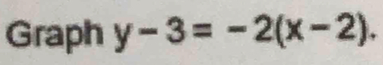 Graph y-3=-2(x-2).