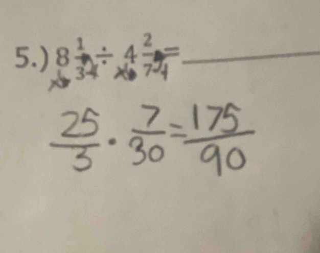 5.) 8 1/2 / 4frac 2= _