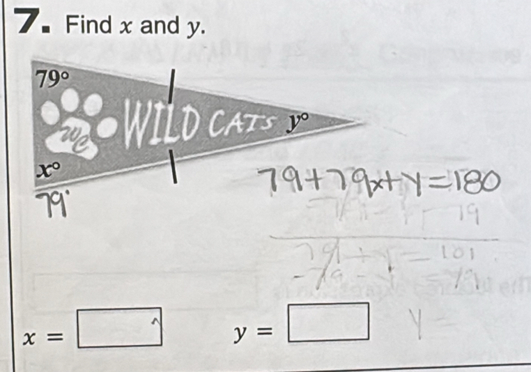 7Find x and y.
x=□ y=□