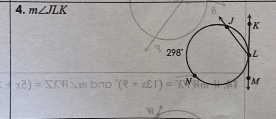 m∠ JLK
x^2MN△ m