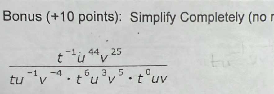 Bonus (+10 points): Simplify Completely (no r