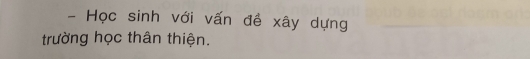 Học sinh với vấn đề xây dựng 
trường học thân thiện.