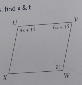 find x & t