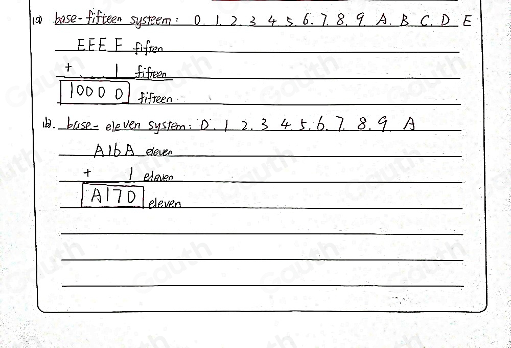 Solved: Write the next whole number after EEEE fifteen in the base ...