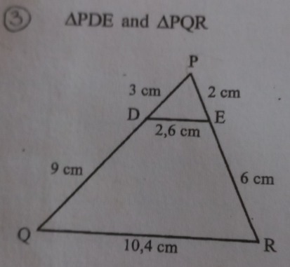 △ PDE and △ PQR