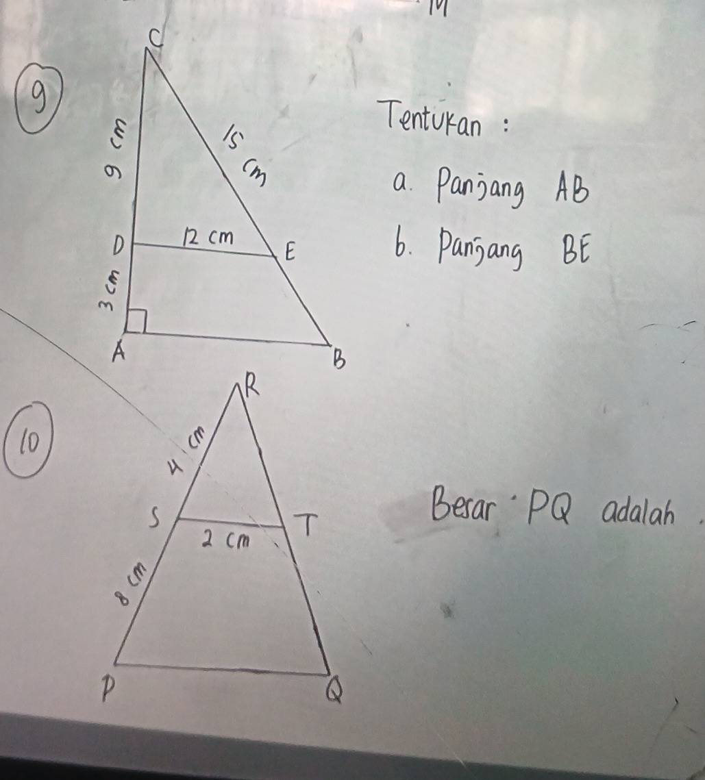 (g 
Tenturan : 
a. Panjang AB
6. Panjang BE
10
Becar PQ adalah.