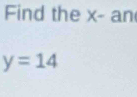 Find the x - an
y=14