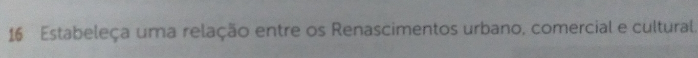 Estabeleça uma relação entre os Renascimentos urbano, comercial e cultural.