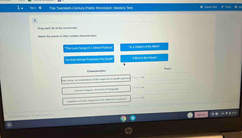 Solved: Next The Twentieth-Century Poetic Revolution: Mastery Test ...
