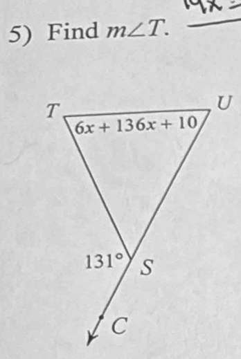 Find m∠ T.
_