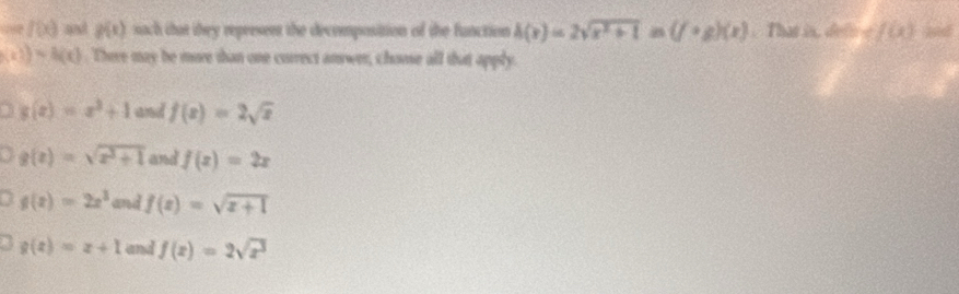 Solved: mef(x) and g(x) sach tat they represent the decomposition of ...