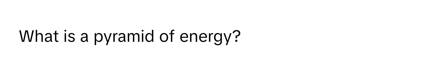 What is a pyramid of energy?