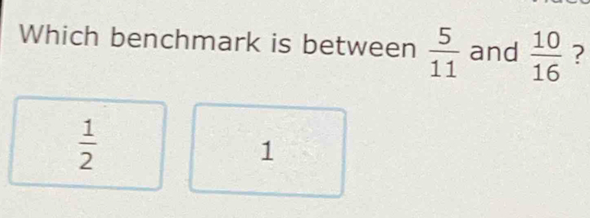 Which benchmark is between  5/11  and  10/16  ?
 1/2 
1