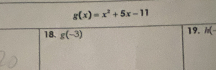 g(x)=x^2+5x-11