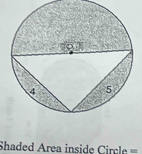 Shaded Area inside Circle =