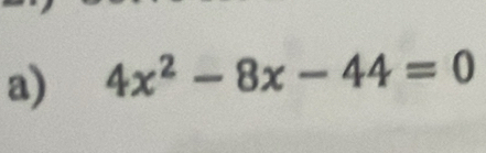 4x^2-8x-44=0