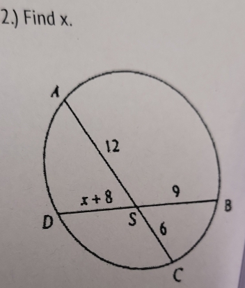 2.) Find x.
C