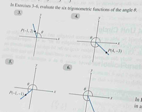Solved: In Exercises 3-6, evaluate the six trigonometric functions of ...