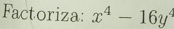 Factoriza: x^4-16y^4