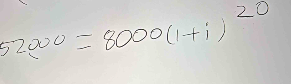 52000=8000(1+i)^20