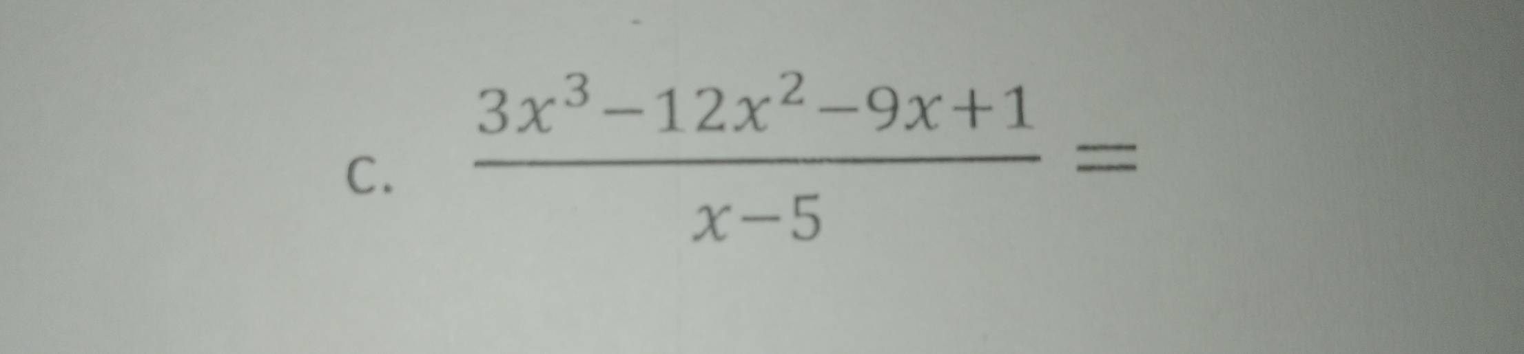  (3x^3-12x^2-9x+1)/x-5 =