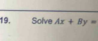 Solve Ax+By=