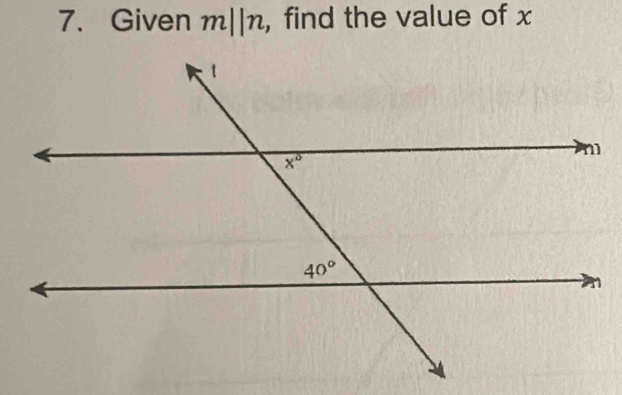 Given m||n , find the value of x