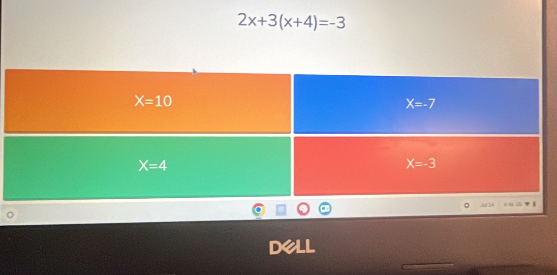 2x+3(x+4)=-3