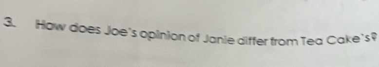 How does Joe's opinion of Janie differ from Tea Cake's