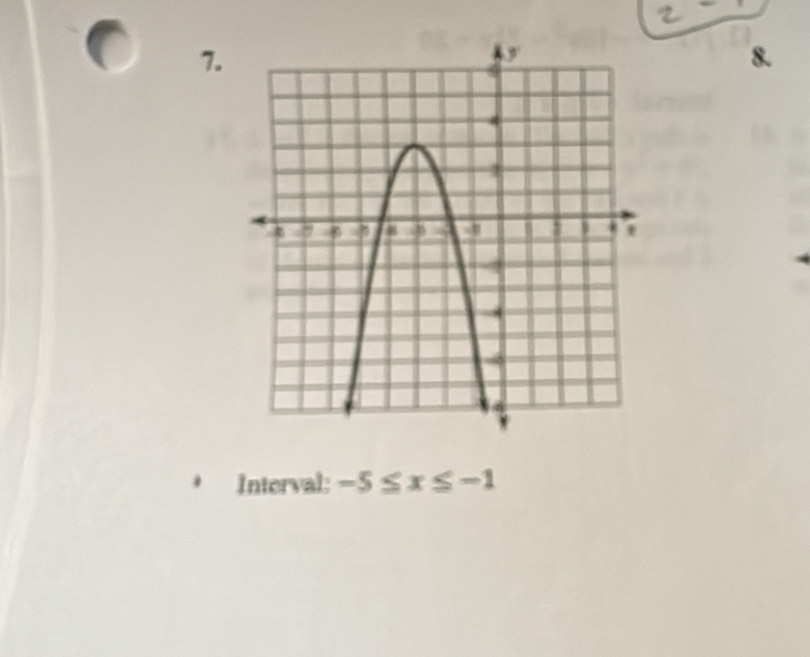 Interval: -5≤ x≤ -1