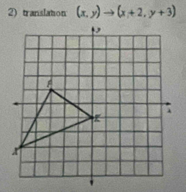 translation (x,y)to (x+2,y+3)