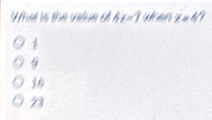 What is the vilue d hy=7 when x=47
1
16
23