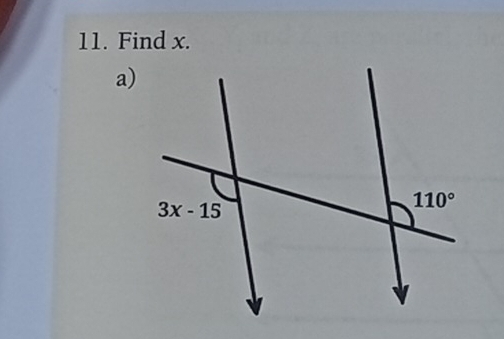 Find x.
a)