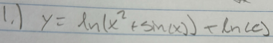 (. ) y=ln (x^2+sin (x))+ln (c)