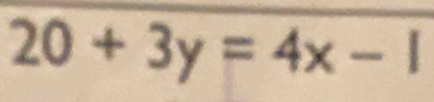 20+3y=4x-1