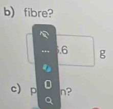 fibre?
6.6 g
c p n?