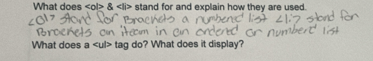 What does & stand for and explain how they are used. 
What does a tag do? What does it display?