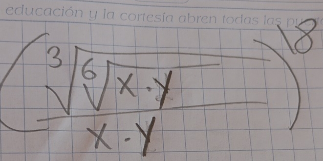 (frac sqrt[3](sqrt [6]x-y)x-8)^8